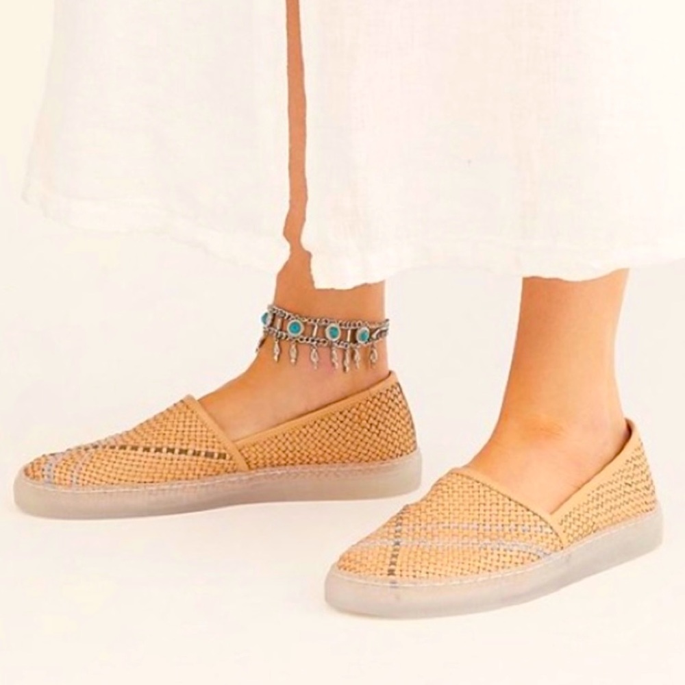 Free People Leather Woven Slip-
on Sneakers
